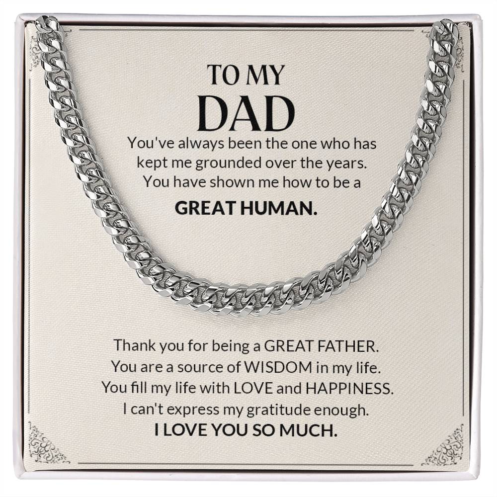 To My Dad | I Love You So Much - Cuban Link Chain