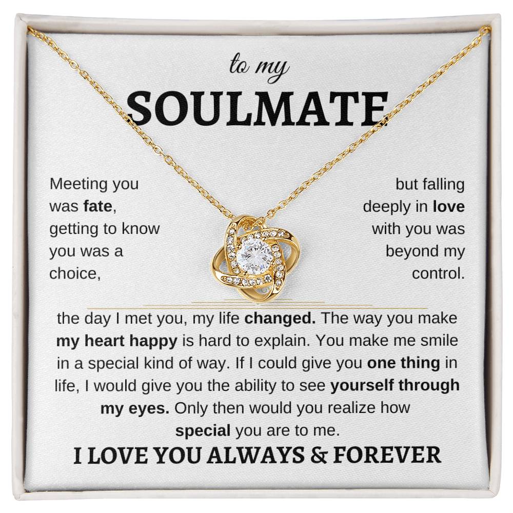 To My Soulmate | I Love You, Always & Forever - Love Knot Necklace