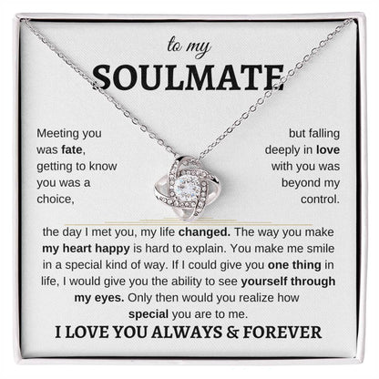 To My Soulmate | I Love You, Always & Forever - Love Knot Necklace