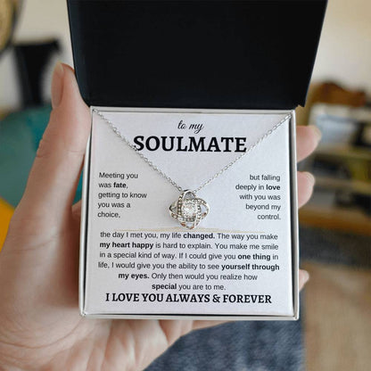 To My Soulmate | I Love You, Always & Forever - Love Knot Necklace