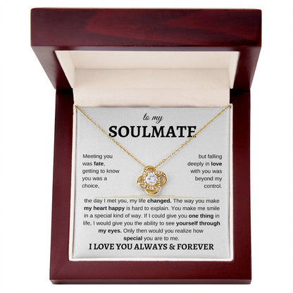 To My Soulmate | I Love You, Always & Forever - Love Knot Necklace