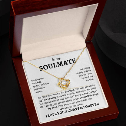 To My Soulmate | I Love You, Always & Forever - Love Knot Necklace