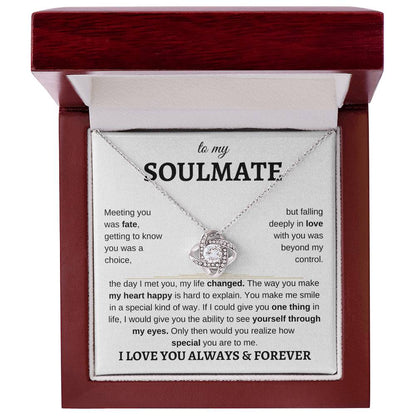 To My Soulmate | I Love You, Always & Forever - Love Knot Necklace